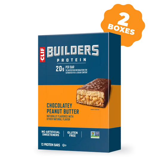 CLIF BUILDERS Chocolatey Peanut Butter Plant Based Protein Bars, 24 Bars
